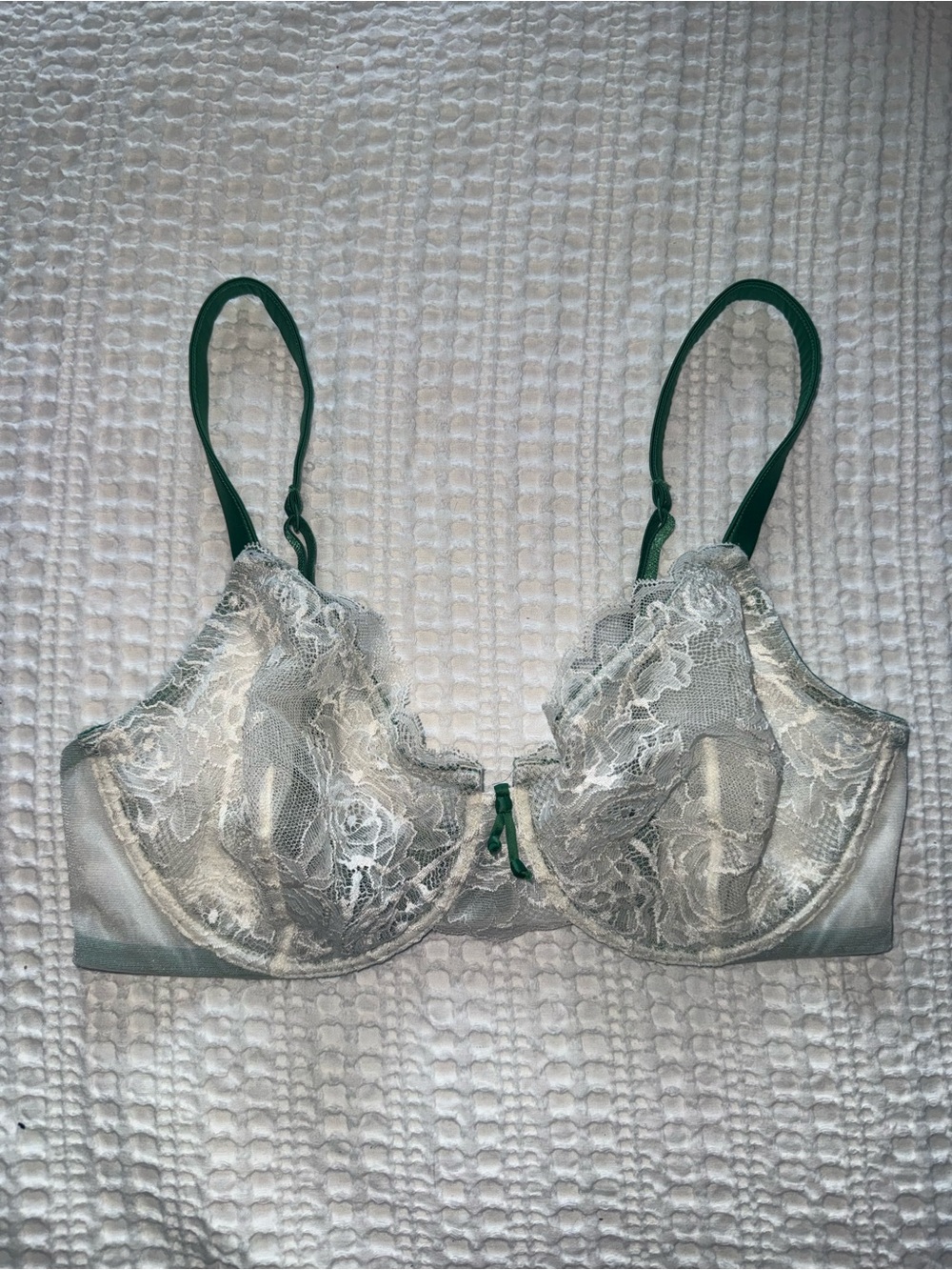 Malizia by la perla lace vintage 36C green and white